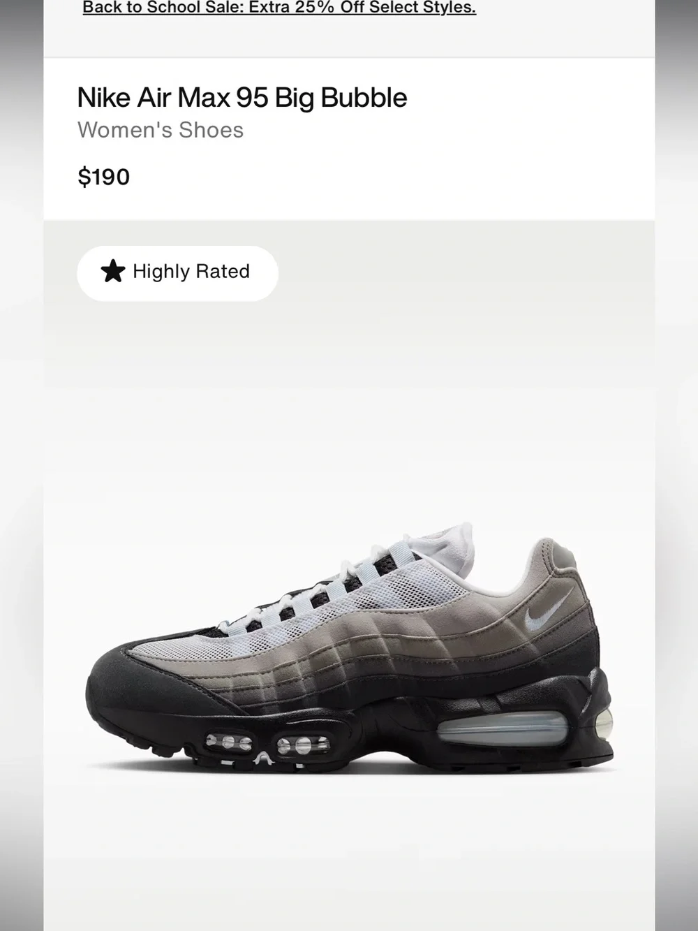 Nike womens Air Max Sneakers - Gray & Black